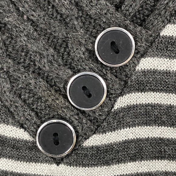 Vintage 90s-Y2K Long-Sleeve Sweater Dress, Cable Knit Neckline Stripes, SZ M - Picture 5 of 7